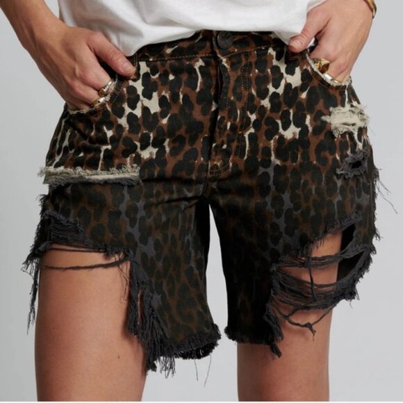 One Teaspoon Pants - One Teaspoon Cheetahhh Frankie’s Long Length Denim, NWT 25